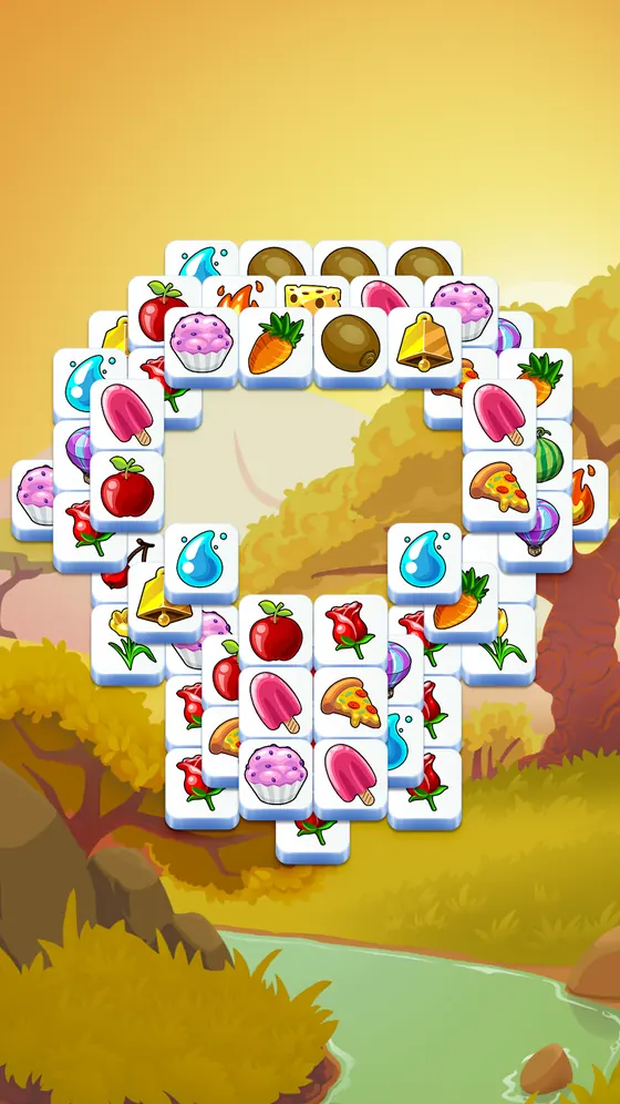 Tile Club board with tiles arranged in a ring over an autumn background