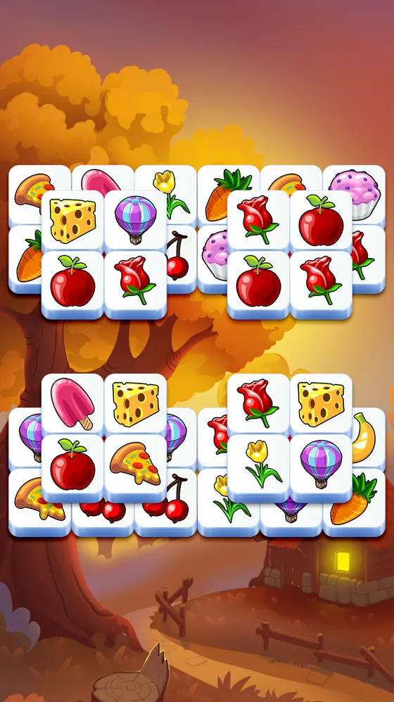 Tile Club autumn level showing the seven-slot tray at the bottom