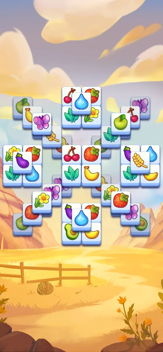 Triple Tile desert level with a wide layered tile pile